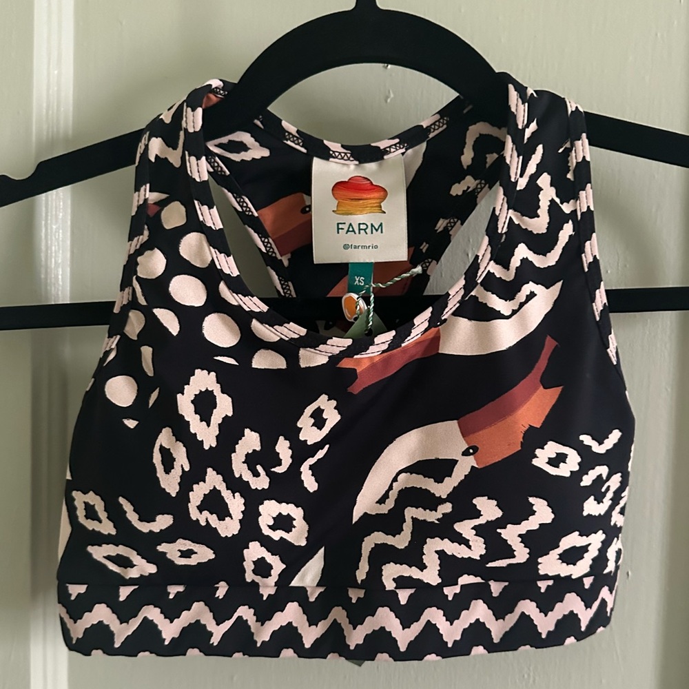 Farm Rio Sports Bra with Toucan Print Size XS